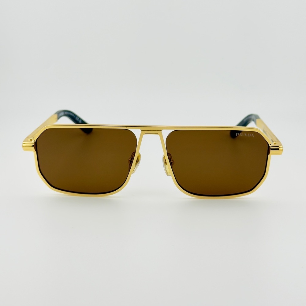 Prada Gold and Brown Sunglasses - Picture 3 of 15